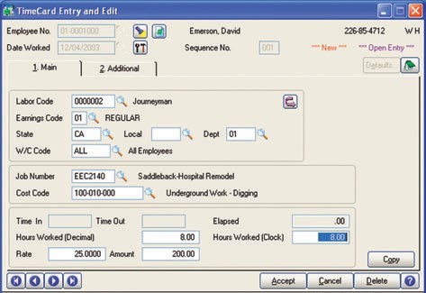 Sage 100 Time Card - SWK Technologies