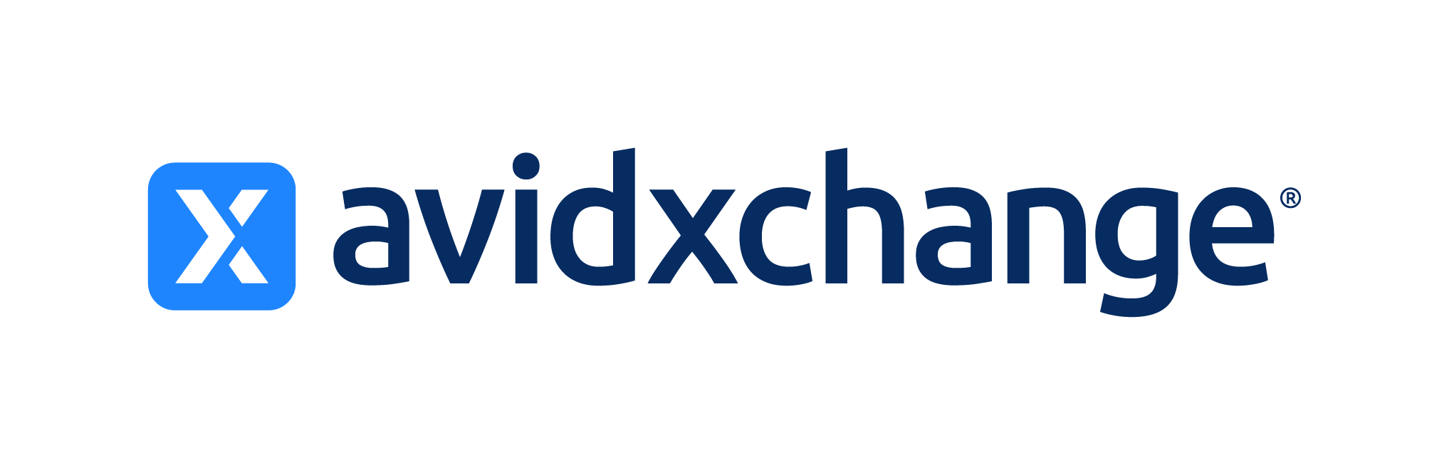 AvidXchange logo with a white "X" against a blue background to the left of the text.